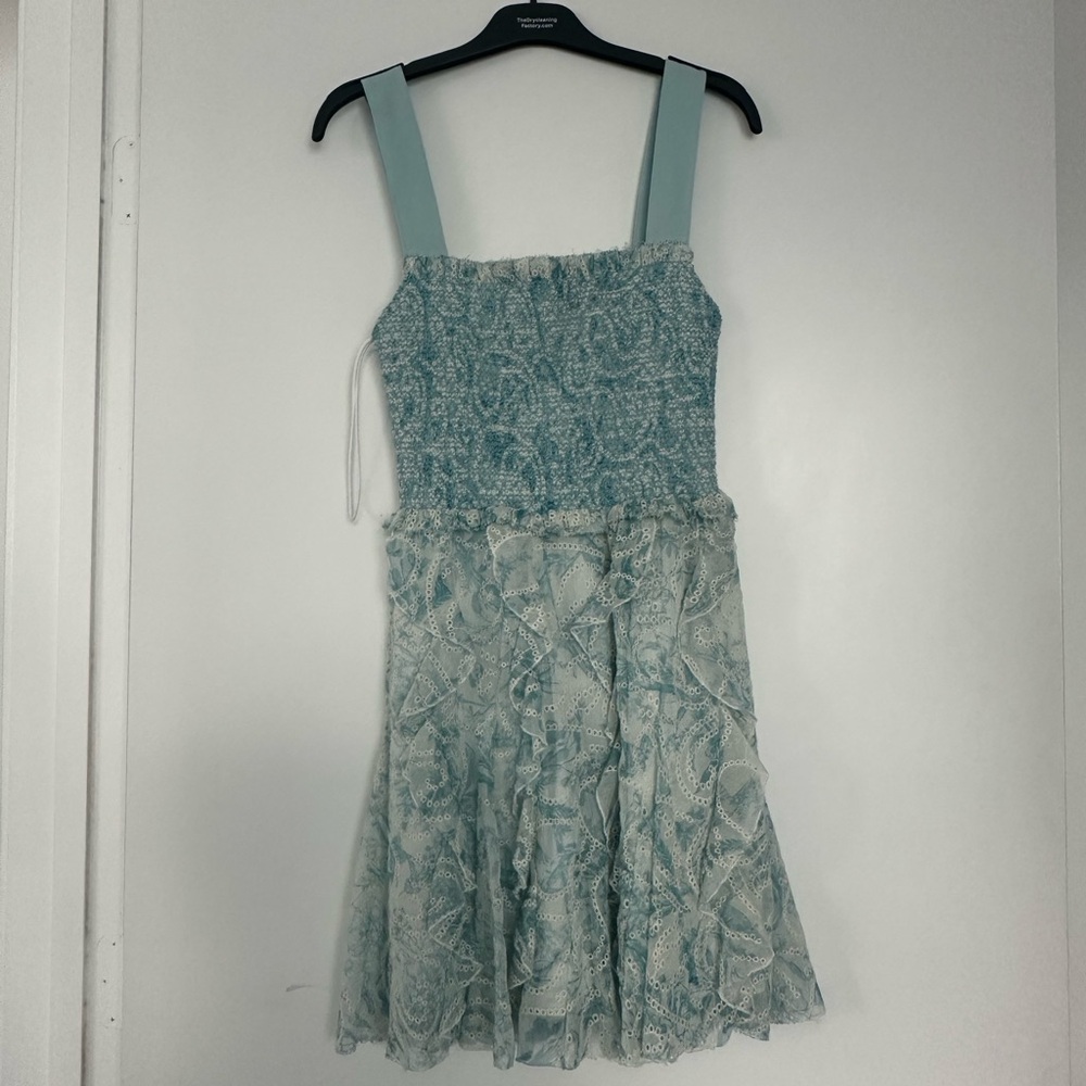 Alice + Olivia Blue Lace Dress